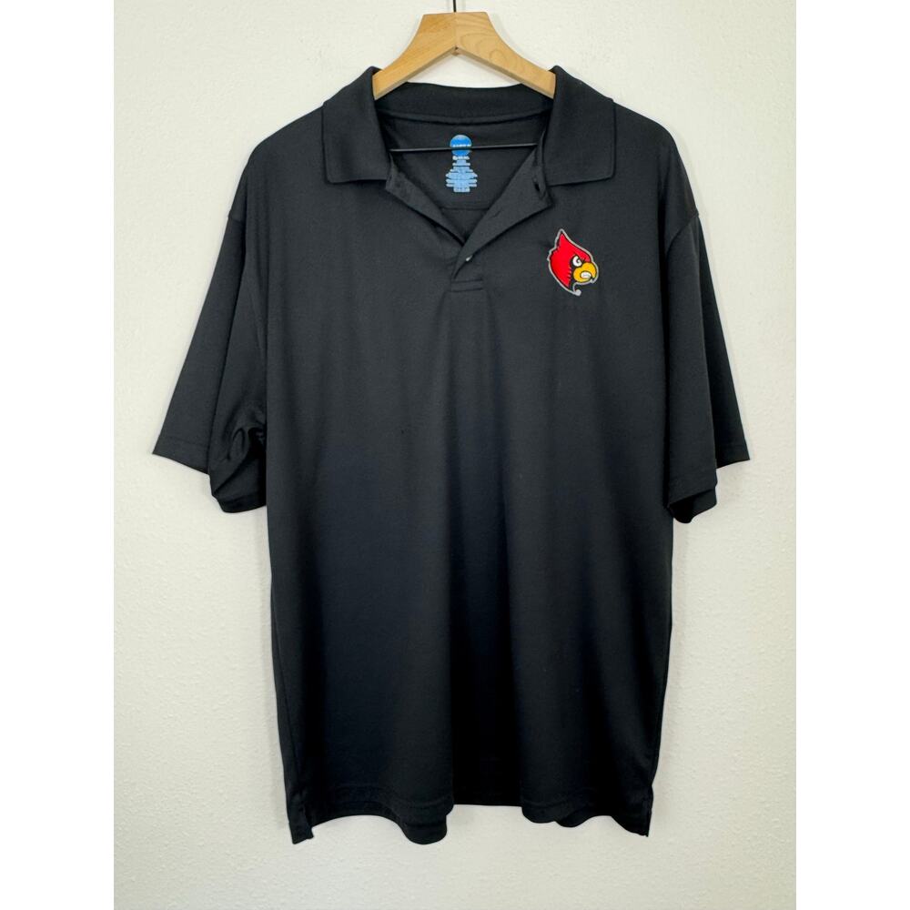 Louisville Cardinals NCAA Black Polo Shirt Men’s Large